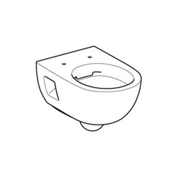 Geberit Wand-WC, Tiefspüler Renova 6/5 l, teilgeschl. Form, rimfree, weiß