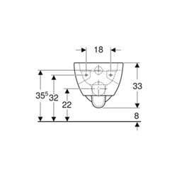 Geberit Wand-WC, Tiefspüler Renova 6/5 l, teilgeschl. Form, rimfree, weiß
