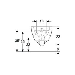 Geberit Wand-WC, Tiefspüler Renova 6/5 l, teilgeschl. Form, rimfree, weiß