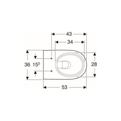 Geberit Wand-WC, Tiefspüler Renova 6/5 l, teilgeschl. Form, rimfree, weiß