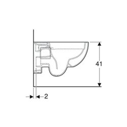 Geberit Wand-WC, Tiefspüler Renova 6/5 l, teilgeschl. Form, rimfree, weiß