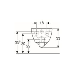 Geberit Wand-WC, Tiefspüler Renova 6/5 l, teilgeschl. Form, rimfree, weiß