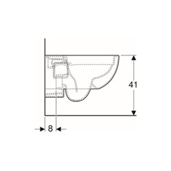 Geberit Wand-WC, Tiefspüler Renova 6/5 l, teilgeschl. Form, rimfree, weiß