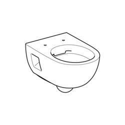 Geberit Wand-WC, Tiefspüler Renova 6/5 l, teilgeschl. Form, rimfree, weiß