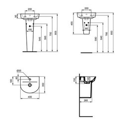 Ideal Standard Handwaschbecken ARC CONNECT AIR 400 x 350 x 150 mm weiß