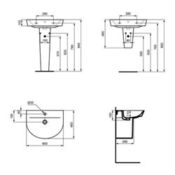 Ideal Standard Waschtisch AIR ARC CONNECT 600 mm weiß