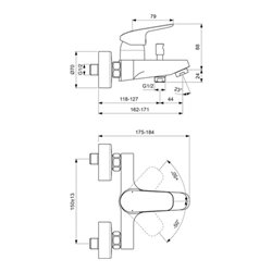 Ideal Standard Badearmatur CERAFLEX AP chrom