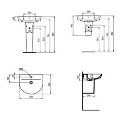 Ideal Standard Waschtisch AIR ARC CONNECT 550 mm weiß