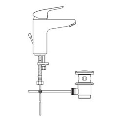 Ideal Standard Waschtischarmatur Grande CERAFLEX mit Ablaufgarnitur, 5 l/min chrom