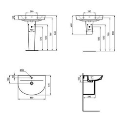 Ideal Standard Waschtisch AIR ARC CONNECT 650 mm weiß