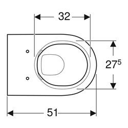 Geberit Wand-WC, Tiefspüler Acanto 4,5 l, geschlossen, rimfree, weiß
