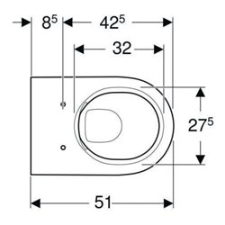 Geberit Wand-WC, Tiefspüler Acanto 4,5 l, geschlossen, rimfree, weiß