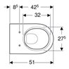 Geberit Wand-WC, Tiefspüler Acanto 4,5 l, geschlossen, rimfree, weiß