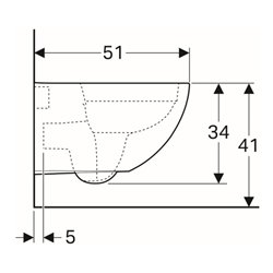 Geberit Wand-WC, Tiefspüler Acanto 4,5 l, geschlossen, rimfree, weiß