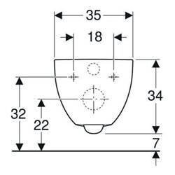 Geberit Wand-WC, Tiefspüler Acanto 4,5 l, geschlossen, rimfree, weiß