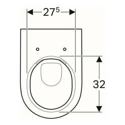 Geberit Wand-WC, Tiefspüler Acanto 4,5 l, geschlossen, rimfree, weiß