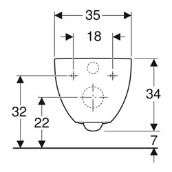 Geberit Wand-WC, Tiefspüler Acanto 4,5 l, geschlossen, rimfree, weiß
