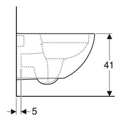 Geberit Wand-WC, Tiefspüler Acanto 4,5 l, geschlossen, rimfree, weiß