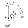 Grohe Einhand-Spültischarmatur BAULOOP DN 15, Einlochmontage, hoher Auslauf chrom