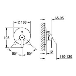 Grohe Einhand-Wannenbatterie LINEARE chrom