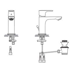 Ideal Standard Waschtischarmatur Slim CONNECT AIR chrom