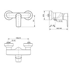 Ideal Standard Brausearmatur CONNECT AIR AP chrom