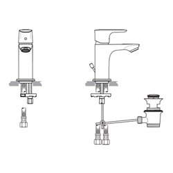 Ideal Standard Waschtischarmatur Piccolo CONNECT AIR chrom
