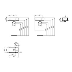 Ideal Standard Handwaschbecken STRADA II Hahnbank rechts 450 x 270 x 170 mm weiß