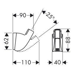 hansgrohe Brausehalter PORTER'A AXOR ALLEGROH für Schlauch mit konischer Mutter chrom