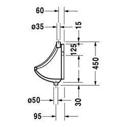 Duravit Urinal NEIßE 290 x 320 mm, für Laschenbefestigung weiß