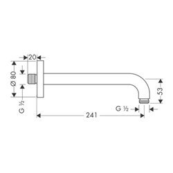 hansgrohe Brausearm DN 15 241 mm, 90°, chrom