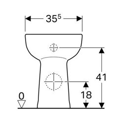 Geberit Stand-Flachspül-WC VITALIS erhöht, Abgang horizontal weiß