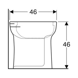 Geberit Stand-Flachspül-WC VITALIS erhöht, Abgang horizontal weiß