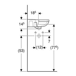 Geberit Eckhandwaschbecken FIDELIO Schenkellänge 270 mm, mit Überlauf, mit Hahnloch weiß