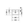 Duravit Handwaschbecken Starck 3 45x32cm, m HL, ÜL, Hahnlochbank, weiß