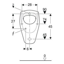 Geberit Urinal Renova Zul./Abg. hi., ohne Zielmarkierung, weiß