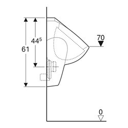 Geberit Urinal Renova Zul./Abg. hi., ohne Zielmarkierung, weiß