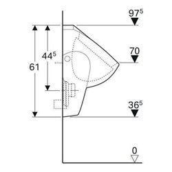Geberit Urinal Renova Zul./Abg. hi., ohne Zielmarkierung, weiß