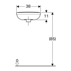 Geberit Eckhandwaschbecken FIDELIO Schenkellänge 270 mm, mit Überlauf, mit Hahnloch weiß