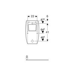 Geberit Urinal Pareo weiß, für Deckel, Zulauf/Abgang hinten