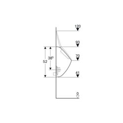 Geberit Urinal Pareo weiß, für Deckel, Zulauf/Abgang hinten