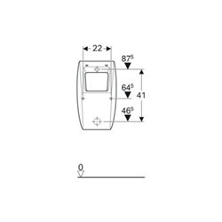 Geberit Urinal Pareo weiß, für Deckel, Zulauf/Abgang hinten