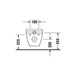 Duravit Wand-Flachspül-WC Starck 3 36x54cm, 6 l, weiß