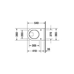 Duravit Wand-Flachspül-WC Starck 3 36x54cm, 6 l, weiß