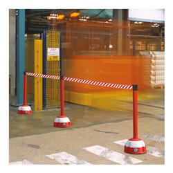 Moravia Gurt-Warnständer MORION rot rot/weiß schraffiert Band 985 mm 50 mm