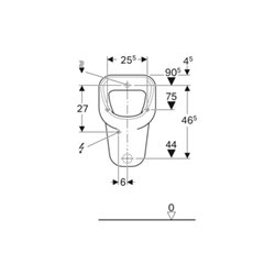 Geberit Urinal Aller weiß, Zulauf/Abgang hinten
