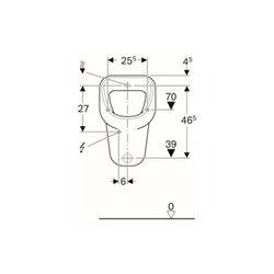 Geberit Urinal Aller weiß, Zulauf/Abgang hinten
