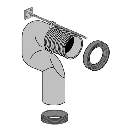 V&B Vario-Abflussbogen f Abg. senkr., für wandnahe Montage 16cm