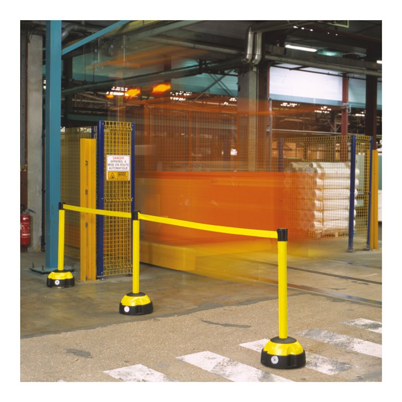 Moravia Gurt-Warnständer MORION gelb mit gelbem Gurtband 985 mm 50 mm