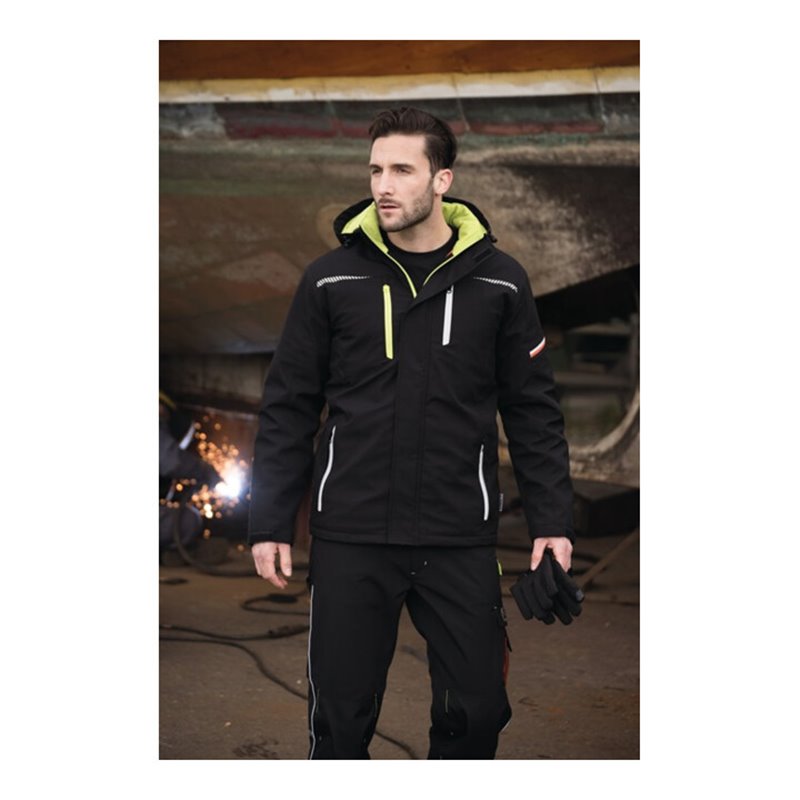Softshell-Berufsparka Terrax Workwear Gr.M schwarz/limette TERRAX